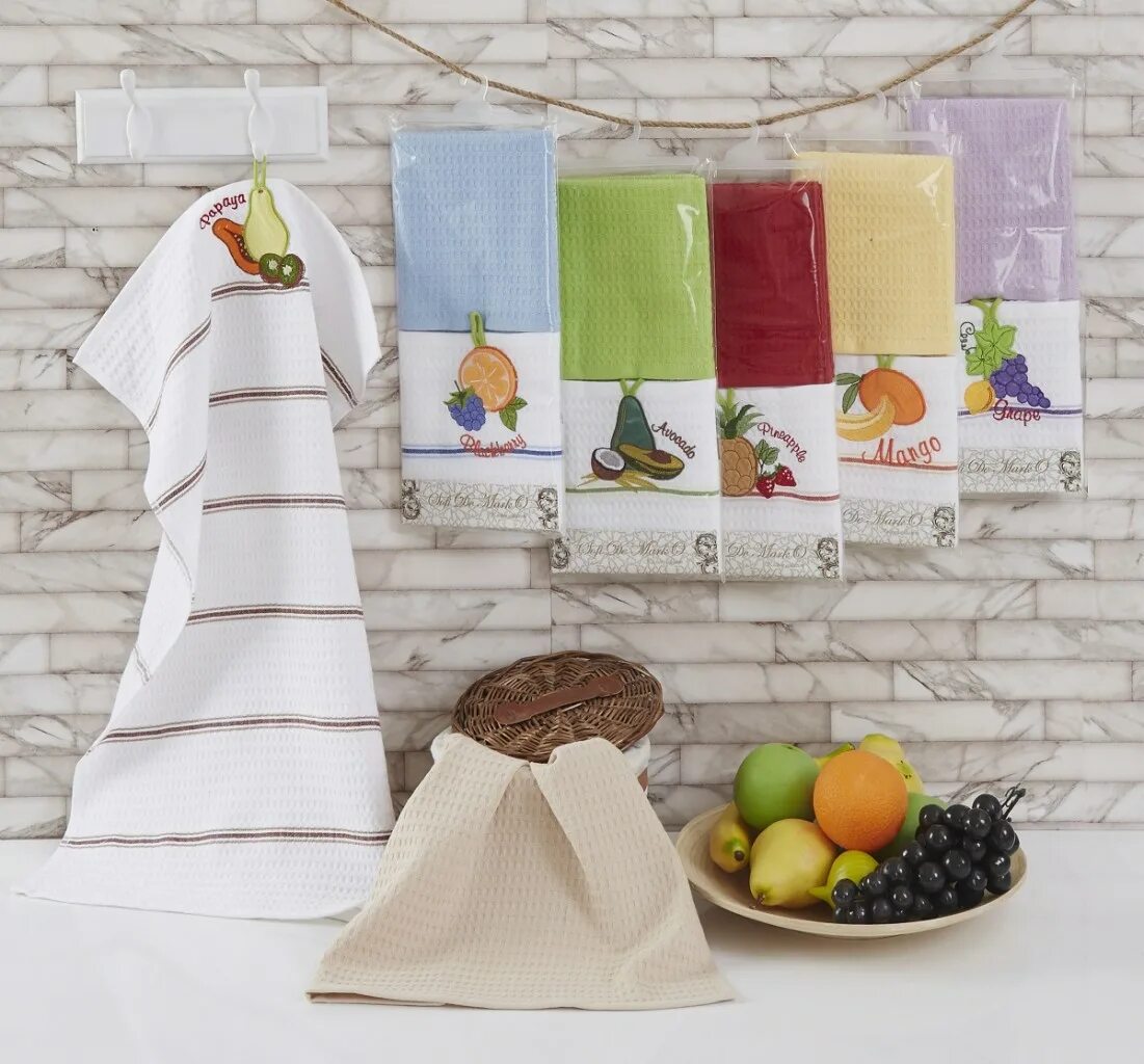 Кухонные салфетки фото Вафельное кухонное полотенце LISA (сирень) 45х70 (2шт), каталог, цены, фото - ку