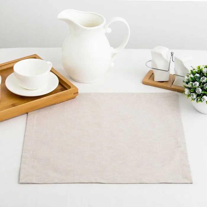 Кухонные салфетки фото Салфетка столовая "Этель" 40х40, репс, цвет натур, 100%хл. (1465836k) купить в и