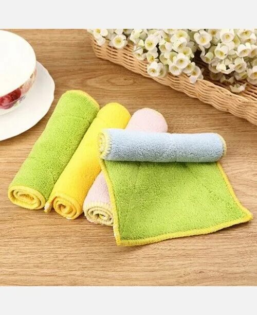 Кухонные салфетки фото Двухслойная тряпочка из микрофибры 24*14 см 9046072 Стильная и функциональная. А