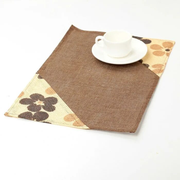 Кухонные салфетки фото Салфетка кухонная "Цветочная аллея" 45х30 см, цвет коричневый купить недорого в 