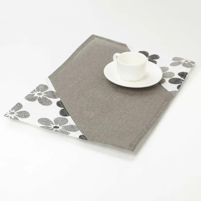 Кухонные салфетки фото Салфетка кухонная "Цветочная аллея" 45х30 см, цвет серый купить недорого в Москв