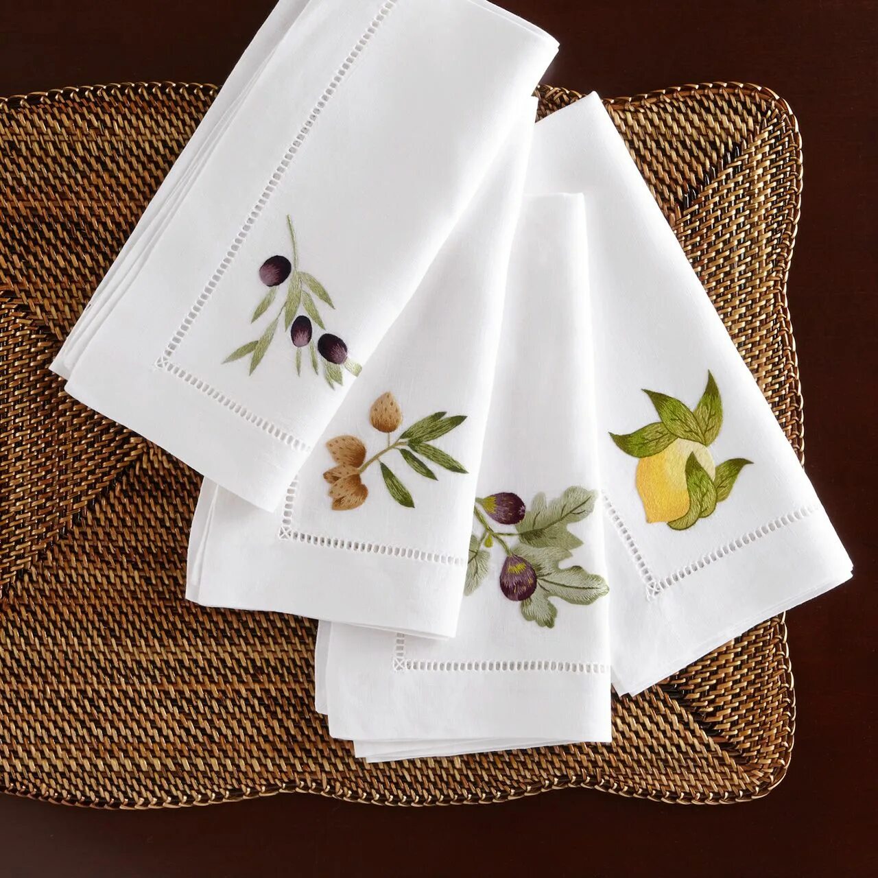 Кухонные салфетки фото Design Gallery: Table - E. Braun & Co. New York Embroidery napkins, Hand embroid
