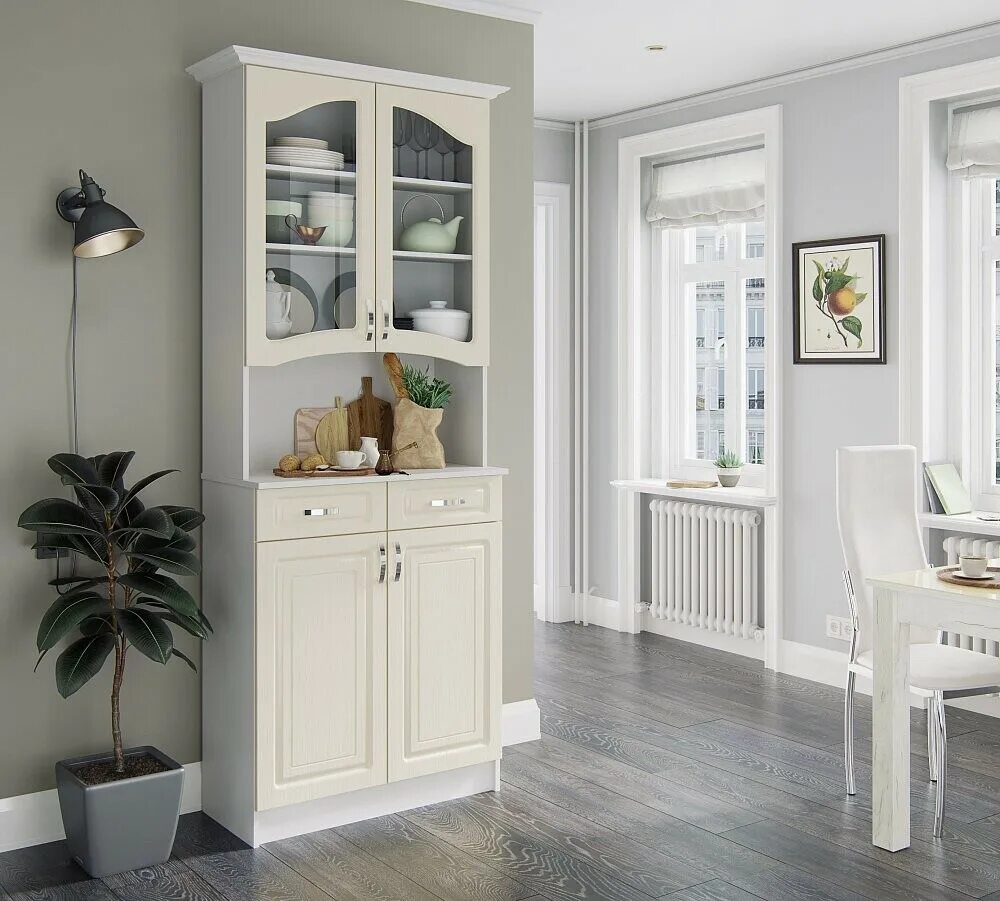 Кухонные серванты фото Буфет для посуды клен, кремовый "Прованс-08" - купить за 17454 руб в интернет-ма