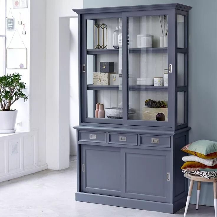 Кухонные серванты фото buffet bleu Buffet cuisine, Relooker meuble, Relooking meuble