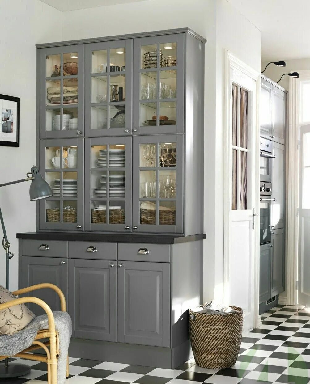 Кухонные серванты фото Pin on Идеи для кухни МОИ Grey kitchen designs, Grey kitchens, Grey kitchen