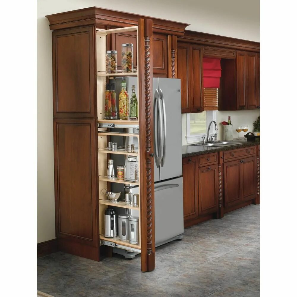 Кухонные шкафы фото Rev-A-Shelf 6 in. Tall Filler Organizer Pullout 432-TF45-6C - The Home Depot Kit