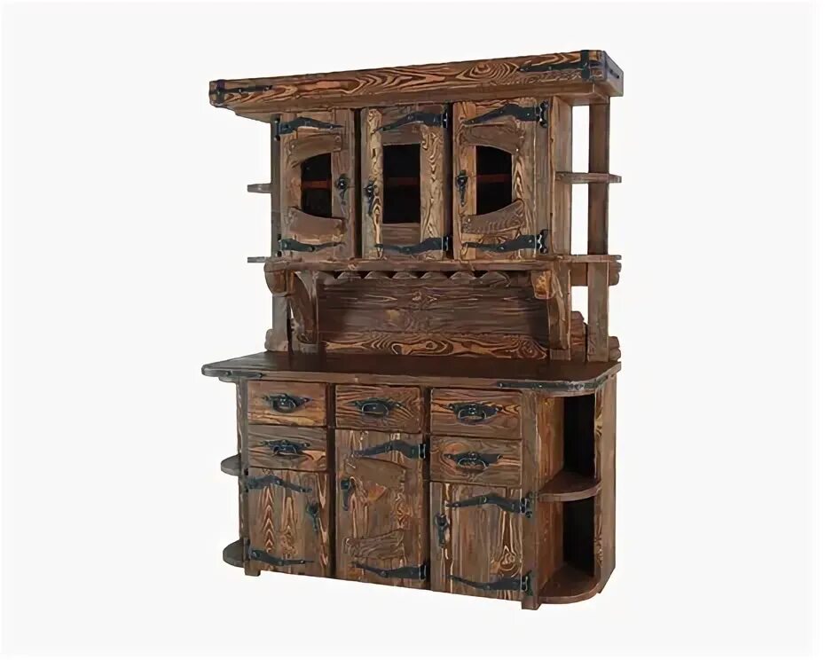 Кухонные шкафы из дерева под старину фото Буфет СБ 3025