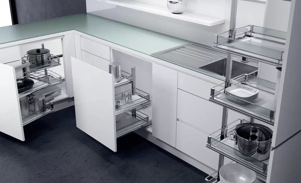 Кухонные шкафы наполнение варианты фото Механизмы для кухонных шкафов: эргономичная и комфортная мебель в вашем доме