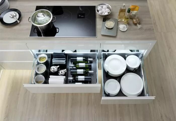 Кухонные шкафы наполнение варианты фото Nolte German Kitchen - Drawer Interior Kitchen design, Modern kitchen design, Co