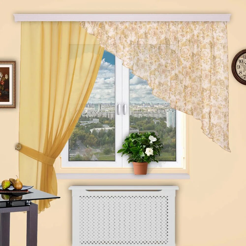 Кухонные шторы 2024 фото Шторы "Танго", дизайн 251 (левая) купить в интернет-магазине ShtoraNaDom.ru