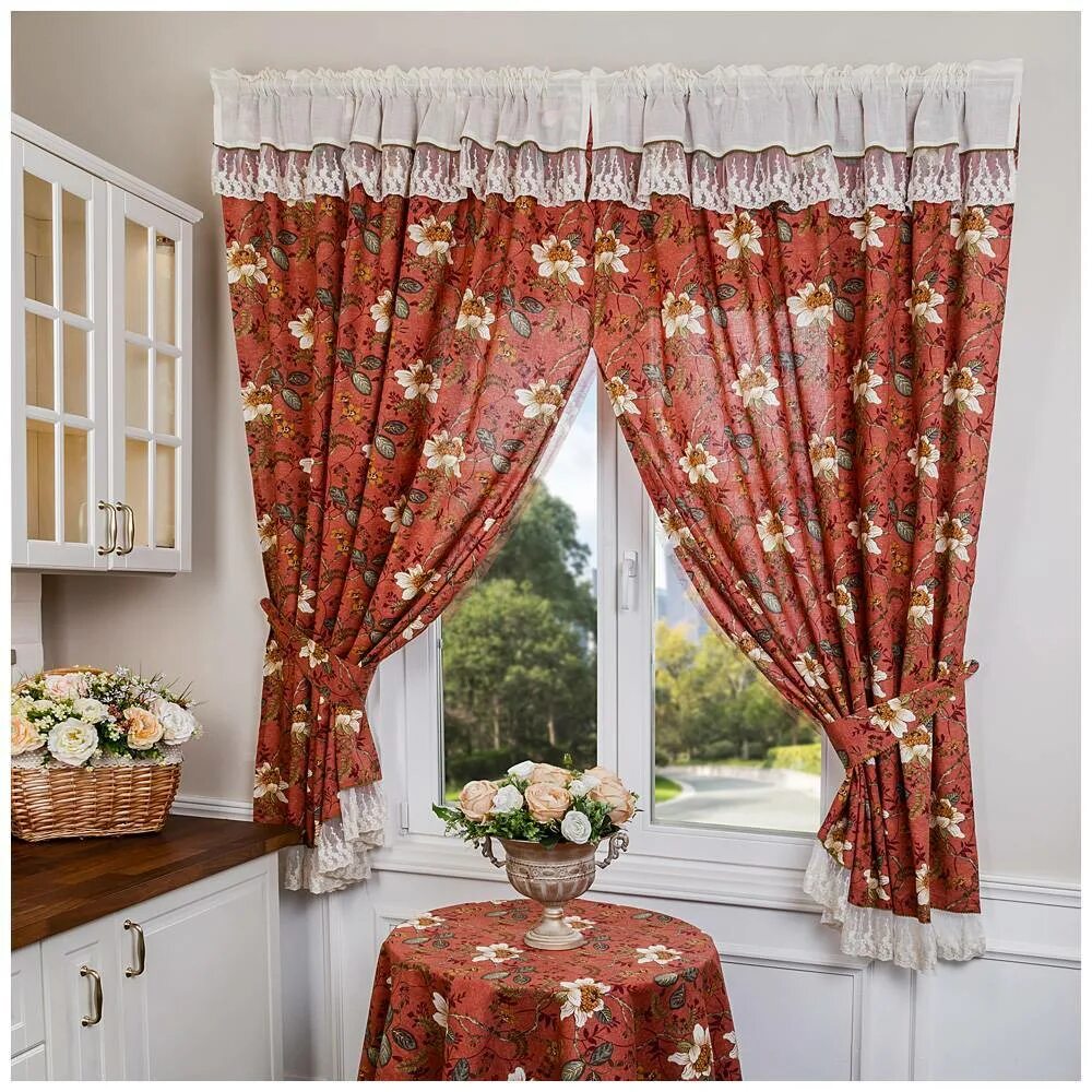 Кухонные шторы 2024 фото Штора для кухни Misha Expo 1245 купить по низкой цене с доставкой в интернет-маг