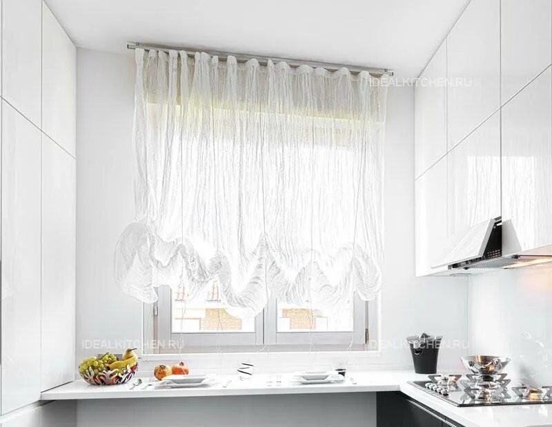 Кухонные шторы до подоконника фото Шторы на кухню в современном стиле короткие до подоконника дизайн - CormanStroy.