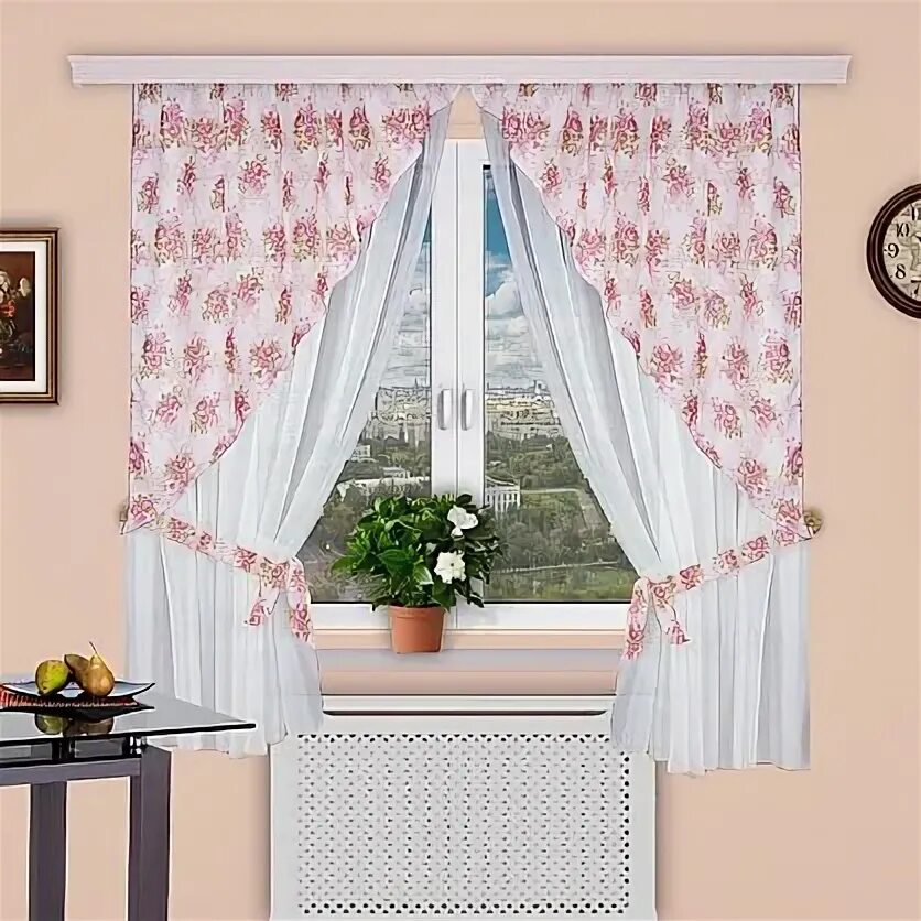 Кухонные шторы до подоконника на валберис фото Комплект штор "Полька", дизайн 05 купить в интернет-магазине ShtoraNaDom.ru