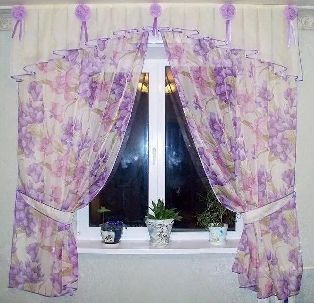 Кухонные шторы до подоконника на валберис фото Сиреневый тюль для романтичных натур - фото дизайна