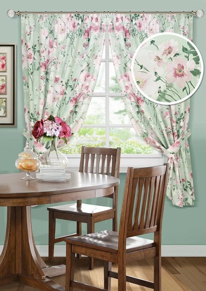 Кухонные шторы фото Комплект штор для кухни Naturel S 680, Kauffort