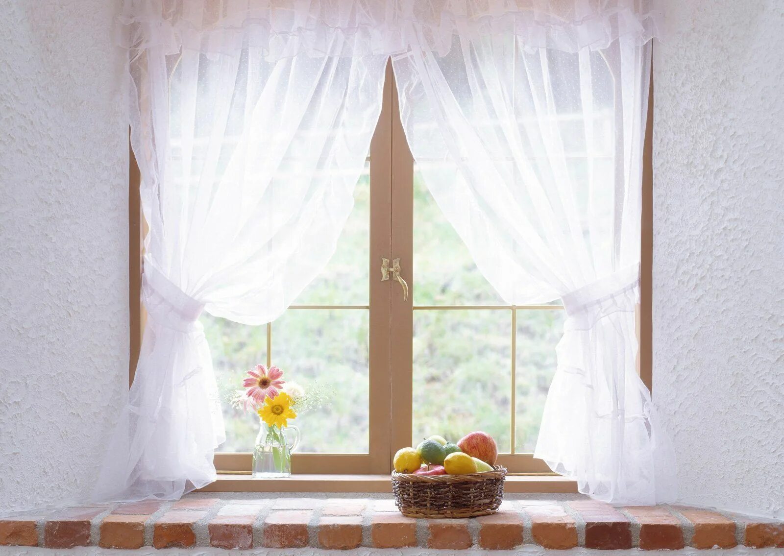 Кухонные шторы на большое окно фото Тюль На Кухню: 145+ (Фото) Дизайна Коротких & Длинных Занавесок