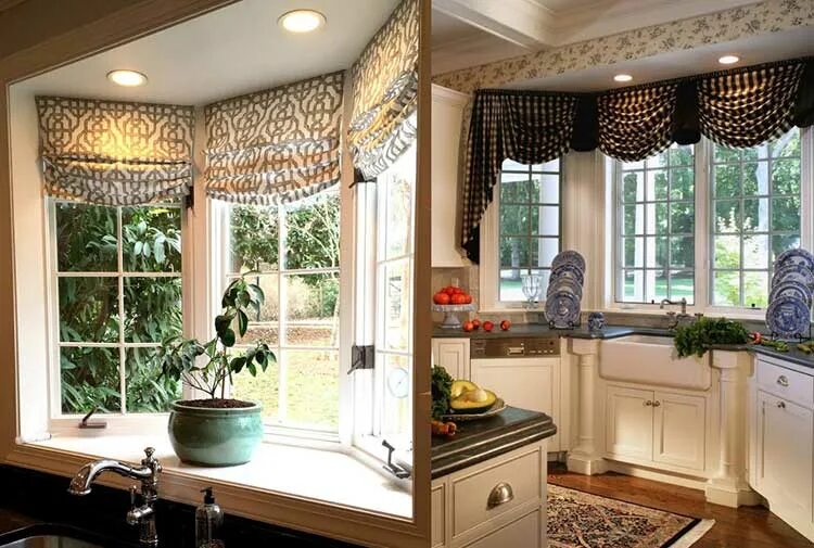 Кухонные шторы на большое окно фото Короткие шторы на кухню: 170 фото идей и примеров с красивым дизайном оформления