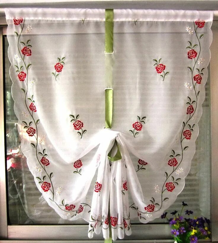 Кухонные шторы своими руками фото Оформление окна Curtains, Modern kitchen curtains, Curtains with blinds
