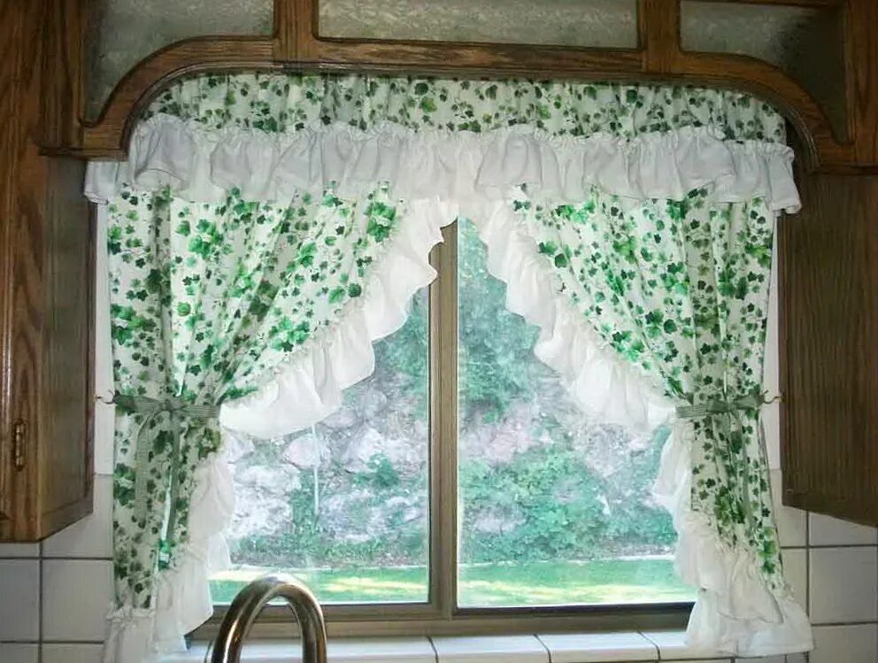 Кухонные шторы своими руками фото Kitchen Curtain Valance Patterns Home Design Ideas