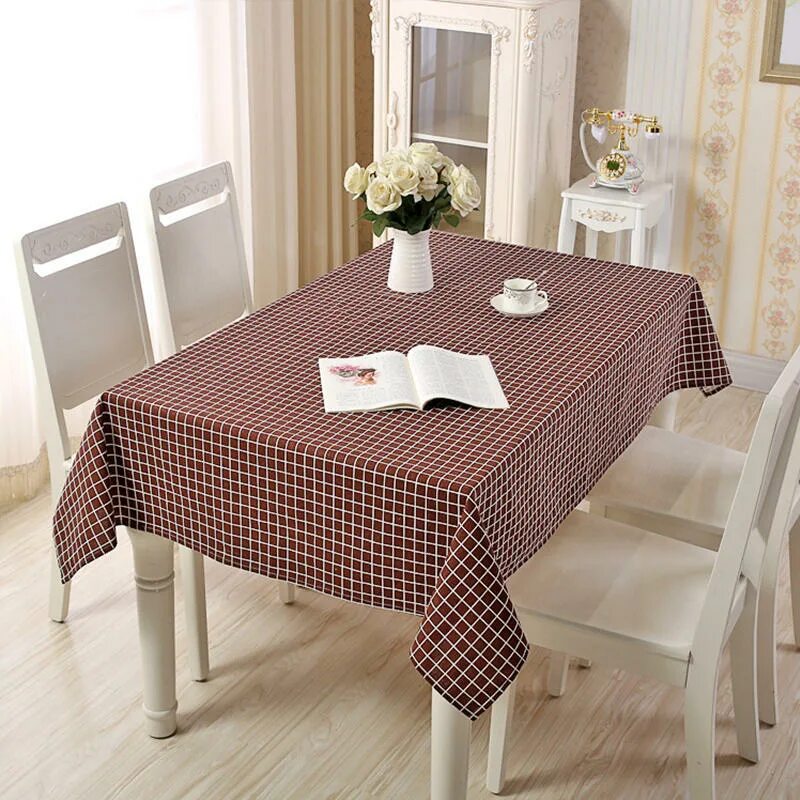 Кухонные скатерти фото Главная Кухня Декор Квадратный Скатерть Клетчатая Геометрия Хлопок Лен Обеденный