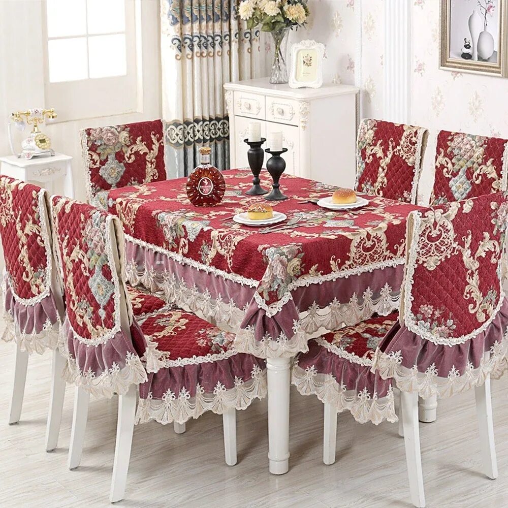 Кухонные скатерти фото Высококачественная Роскошная Европейская кружевная скатерть с цветочной вышивкой