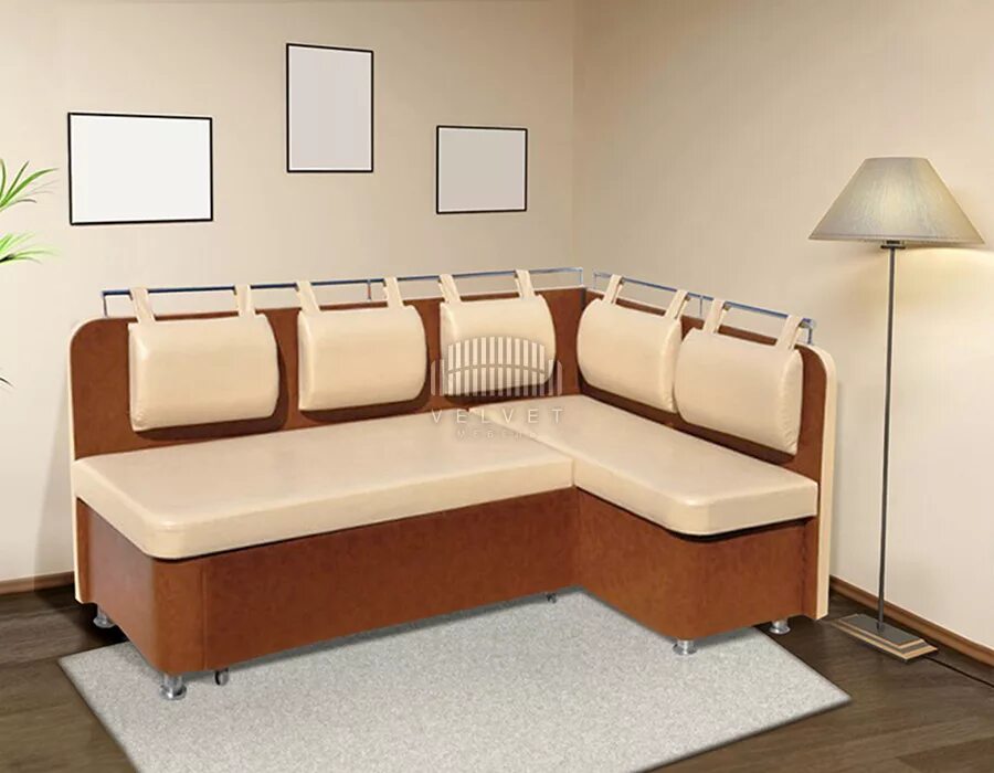 Кухонные спальные уголки фото Кухонный уголок со спальным местом "Люкс" Правый - Velvet мебель