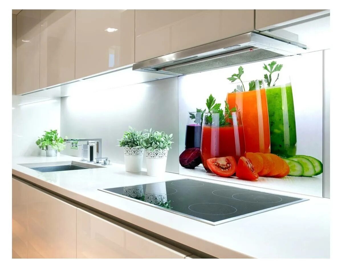Кухонные стеклянные фото Особенности и преимущества кухонных скинали
