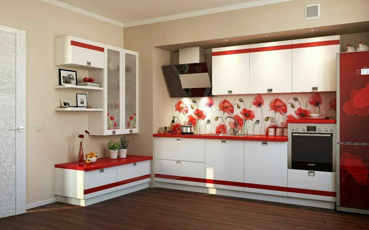 Кухонные стенки фото Пин на доске House design Красная кухня, Дизайн, Кухня