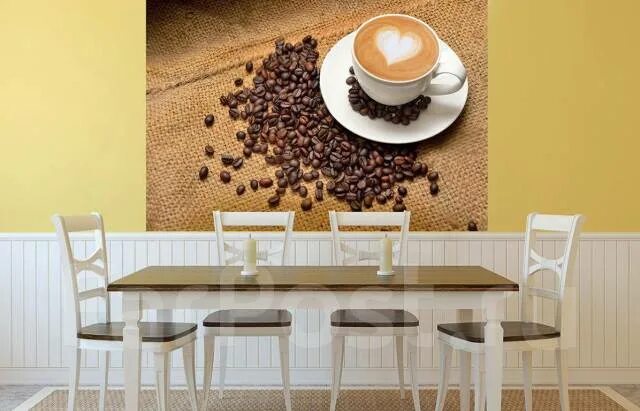 Кухонные стены фото Фотообои A1-062 Чашка кофе, флизелиновая, виниловое, в наличии во Владивостоке