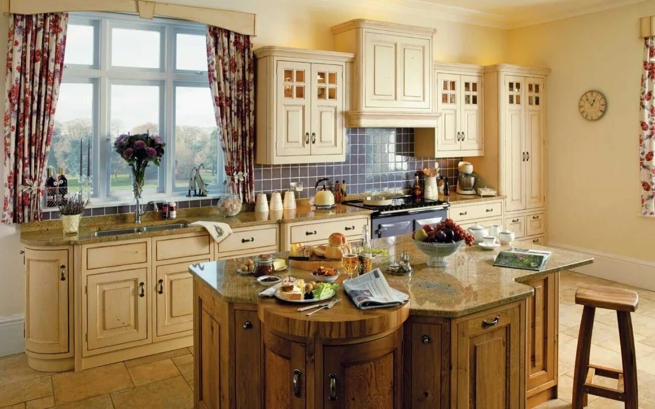 Кухонные стили фото Посуда в стиле кантри