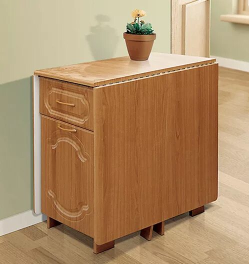 Кухонные стол тумба фото Стол тумба раскладной с ящиками, обзор существующих моделей