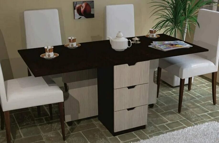 Кухонные стол тумба фото Столы кухонные раскладные с ящиком по низким ценам - заказать мебель от производ