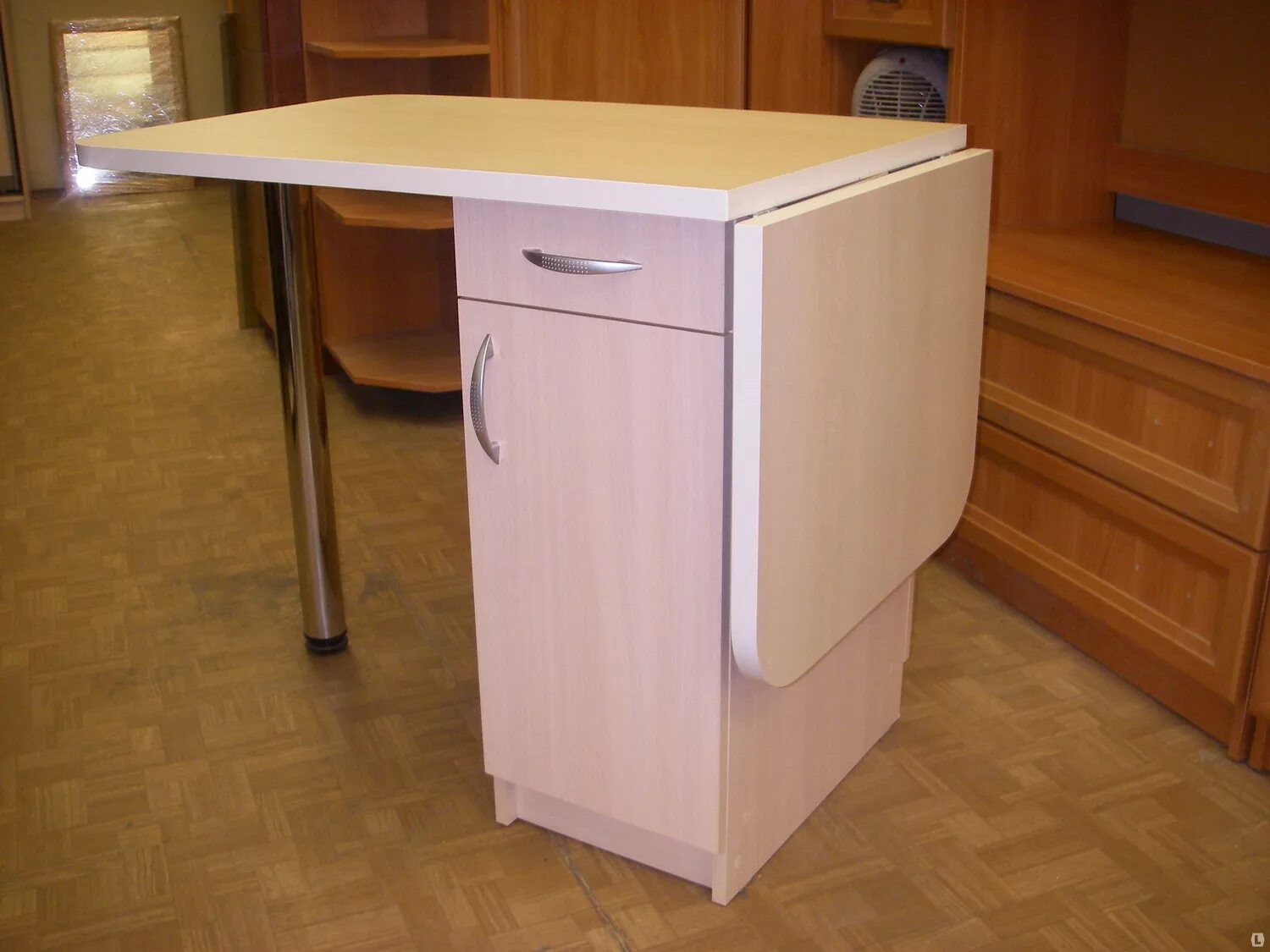 Кухонные стол тумба фото Кухонный стол с ящиком, раскладной 02 купить в Санкт-Петербурге по цене 7 900 ₽ 