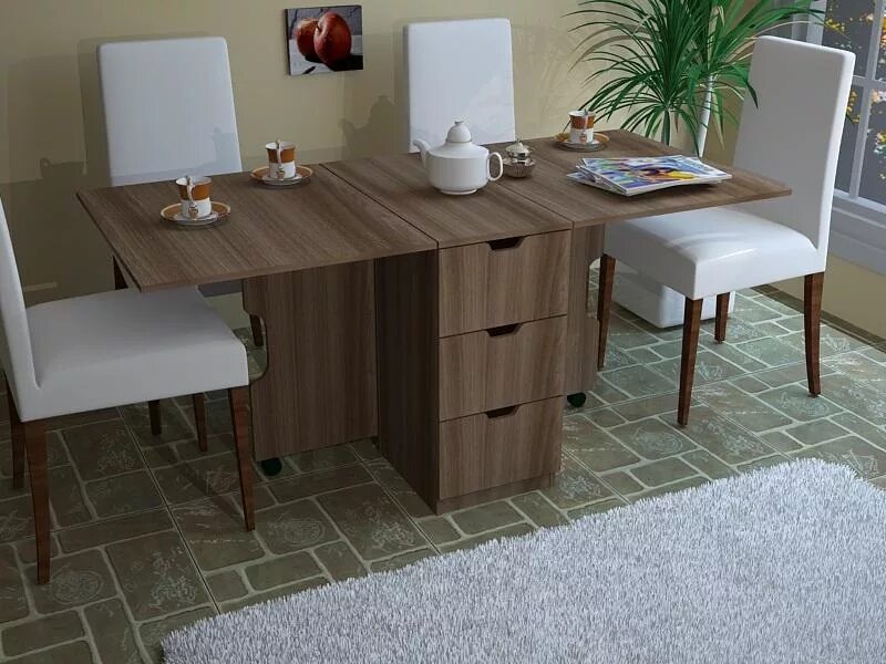 Кухонные стол тумба фото Стол-тумба "СТ-01" (Ясень шимо темный) купить в Екатеринбурге по низкой цене