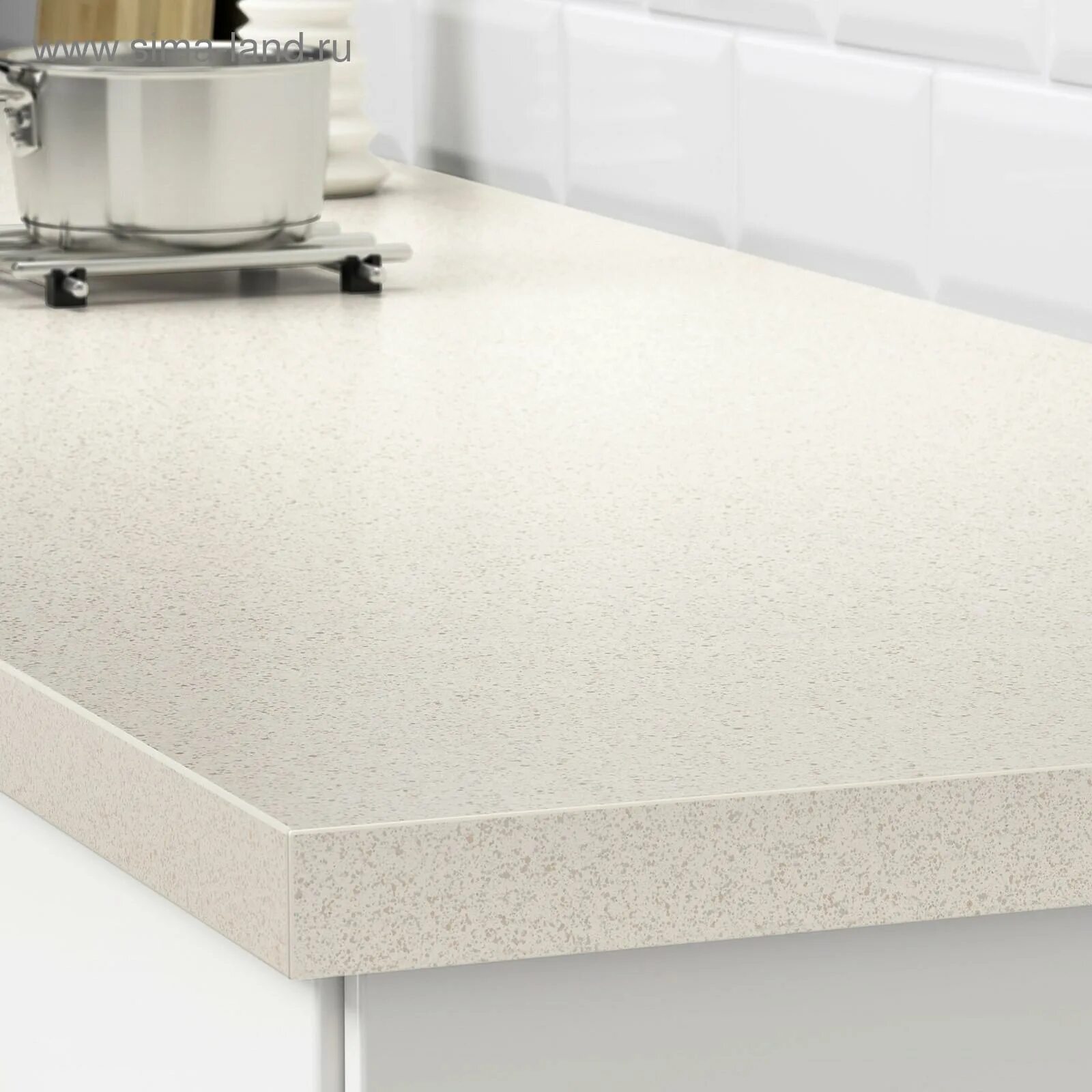 Кухонные столешницы белые фото Столешница СЭЛЬЯН, 246 см, белый под камень (4191549) - Купить по цене от 8 235.