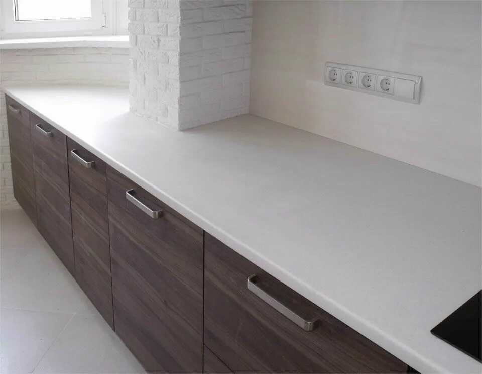 Кухонные столешницы белые фото Столешница ДСП N-563-882 - купить в Москве и Московской области. Заказать на сай