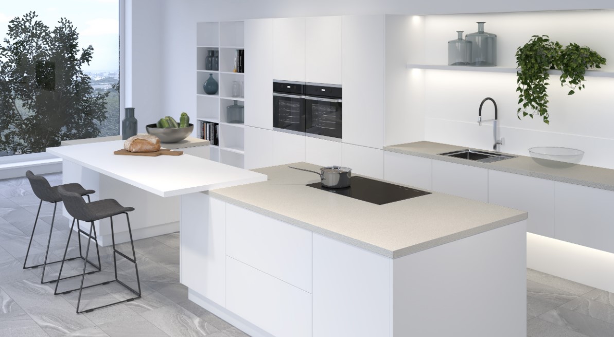 Кухонные столешницы белые фото Кромка для столешницы без клея 32х3050 мм 4040М Cахара - цена в Липецке, купить 