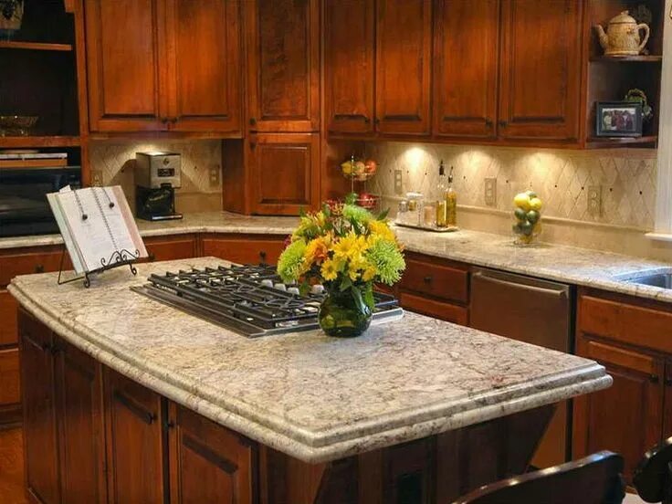 Кухонные столешницы фото Beautiful Typhoon Bordeaux Granite Countertops Wooden Kitchen Cabinet Brown. Typ