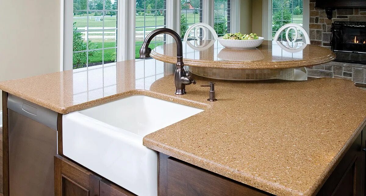 Кухонные столешницы из искусственного камня фото Заказать изделия из кварцевого агломерата Cambria Somerset в Москве, цены и фото