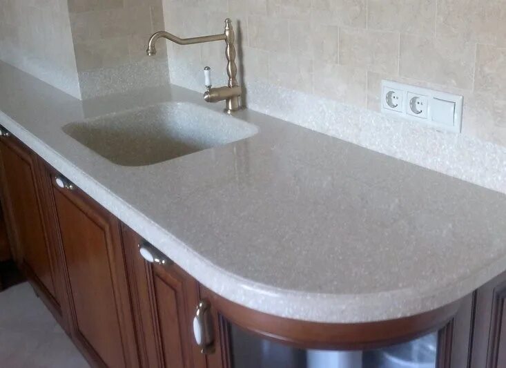 Кухонные столешницы из искусственного камня фото Искусственный камень Staron Aspen AS610 в Москве. Изготовление столешниц, подоко