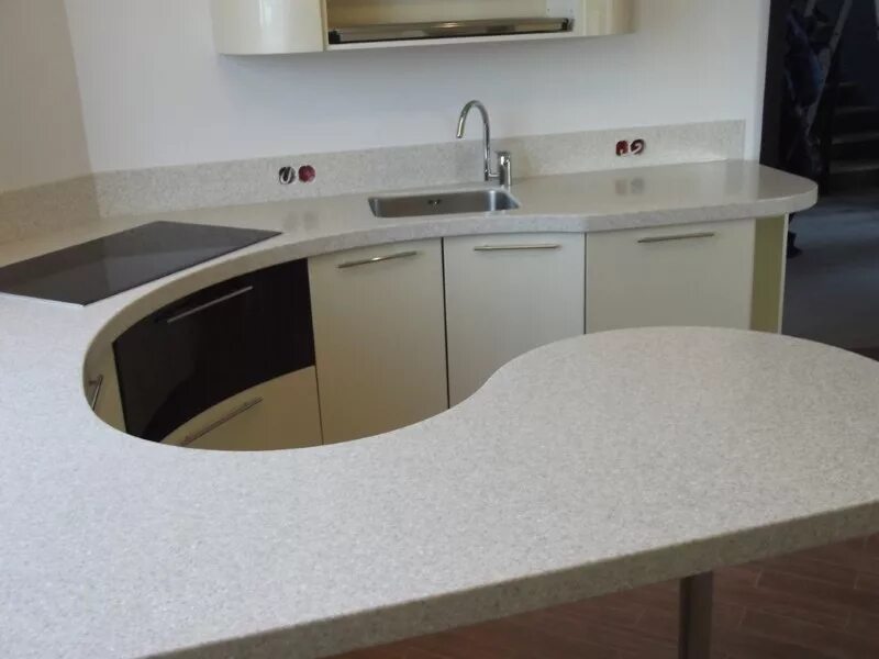 Кухонные столешницы из искусственного камня фото Искусственный камень Corian Clam Shell в Москве. Изготовление столешниц, подокон