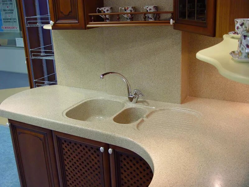 Кухонные столешницы из искусственного камня фото Столешница для кухни / Оптовый поставщик комплектующих "Аметист-Пенза", г. Пенза