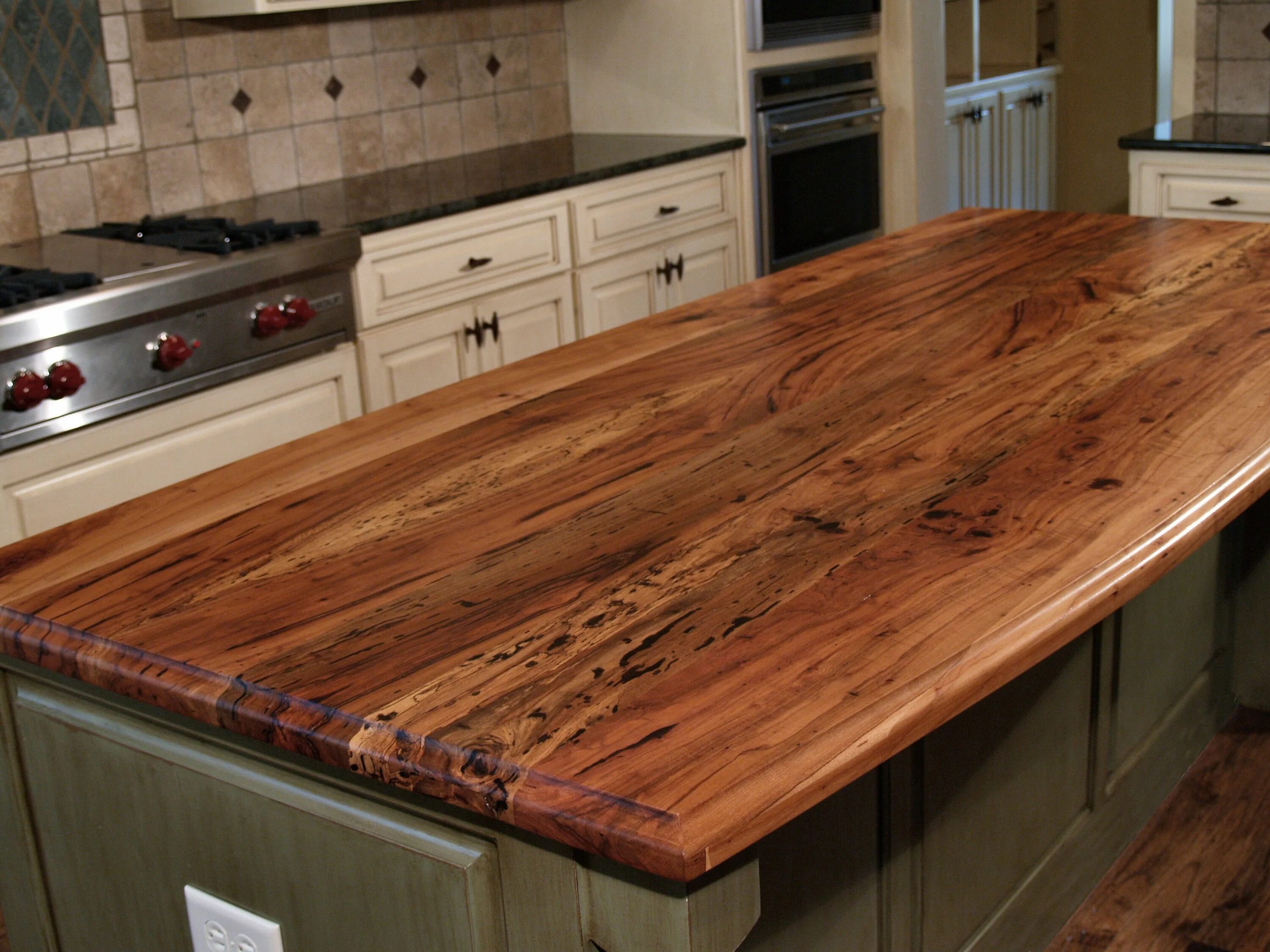 Кухонные столешницы под дерево фото Spalted Pecan Wood Countertop Photo Gallery Rustic kitchen design, Outdoor kitch