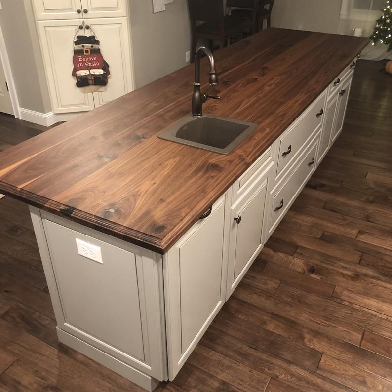 Кухонные столешницы под дерево фото Black Walnut Kitchen Island Top // Counter Top // Wood Counter // Hardwood - Ets