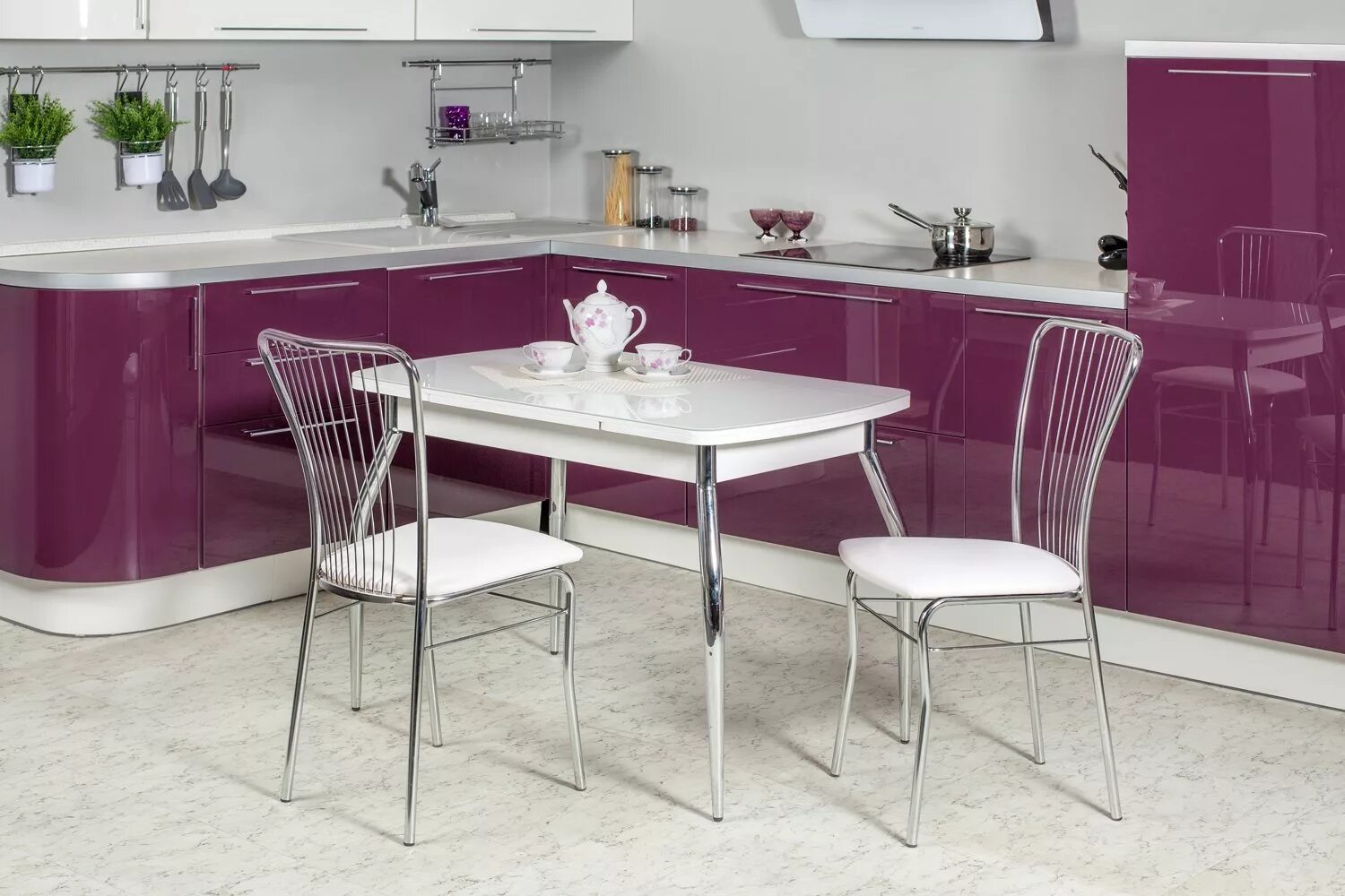 Кухонные столы 2024 фото Кухонный стол Hoff 75х110х68 см, серебристый - купить в Москве, цены на Мегамарк