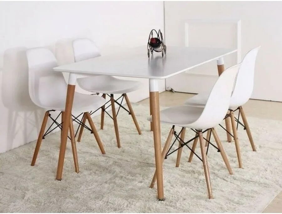 Кухонные столы 2024 фото Обеденная группа 04-TD/120 Верди (Tansy) /NUDE white купить в Москве с доставкой