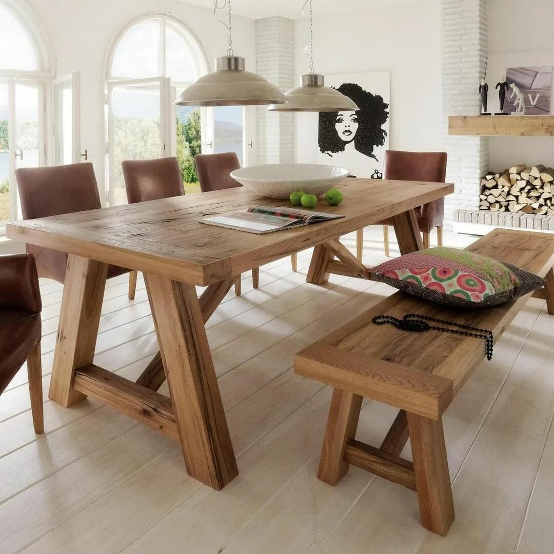 Кухонные столы дерева фото Christobal table Solid oak dining table, Oak dining table, Dining room table
