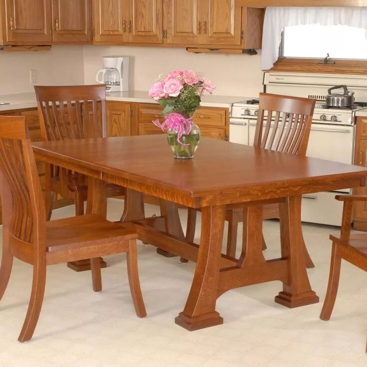 Кухонные столы дерева фото trestle dining table - Google Search amishinteriors.com Dining table design, Din