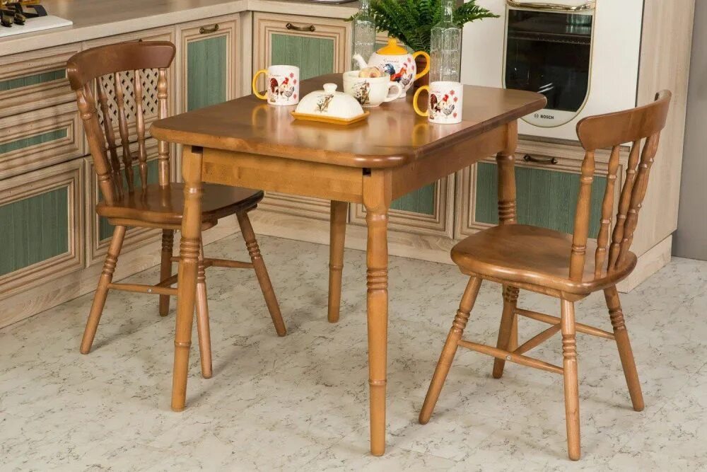 Кухонные столы фото и цены Стол Экомебель Визави 700*1050(1560) раздвижной орех цвет орех купить в Сэлдом п