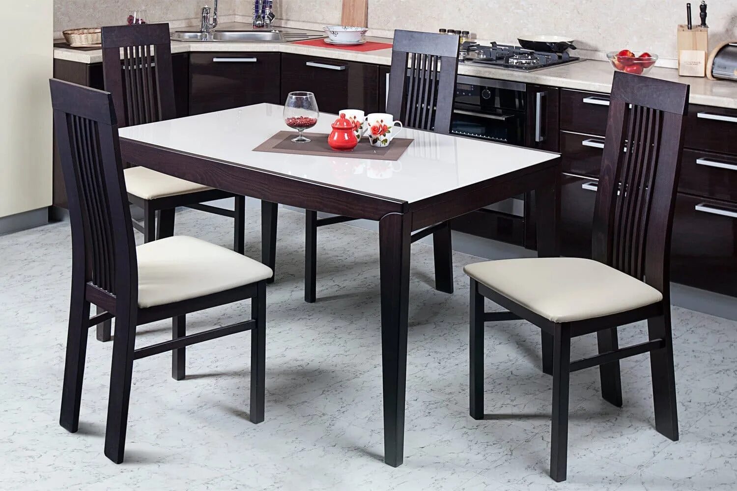 Кухонные столы фото и цены Стол со стульями для кухни хофф - фото